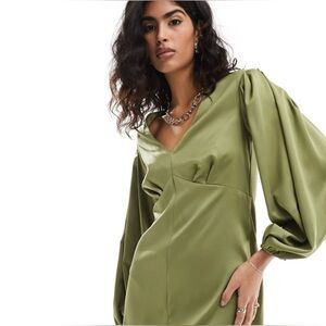 ASOS Closet London Balloon Sleeve Midaxi Dress